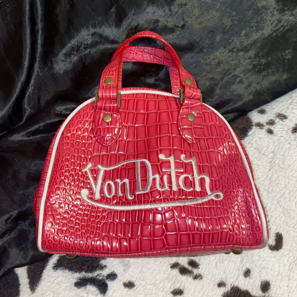 Pink Snakeskin Von Dutch Bag